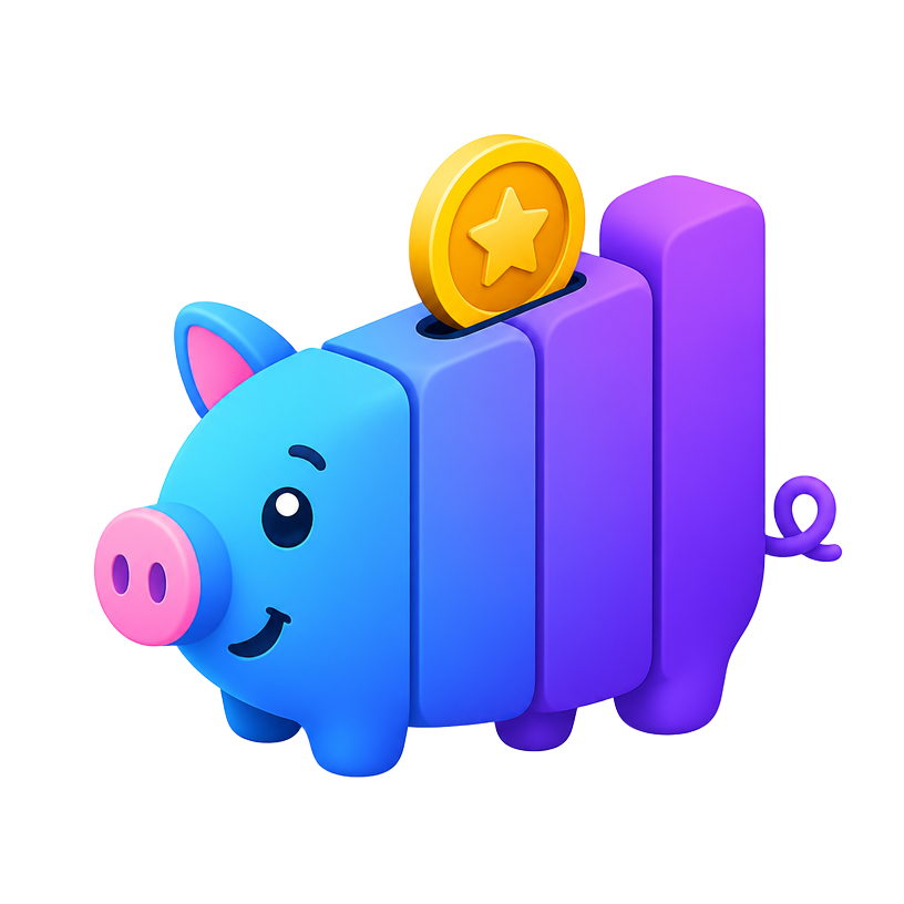 Kidonomy piggy bank and growth chart mark